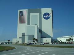 Vehicle Assemby Building constructed for the Apollo moon missions, now used for Space Shuttles. Fourth largest building in the world.